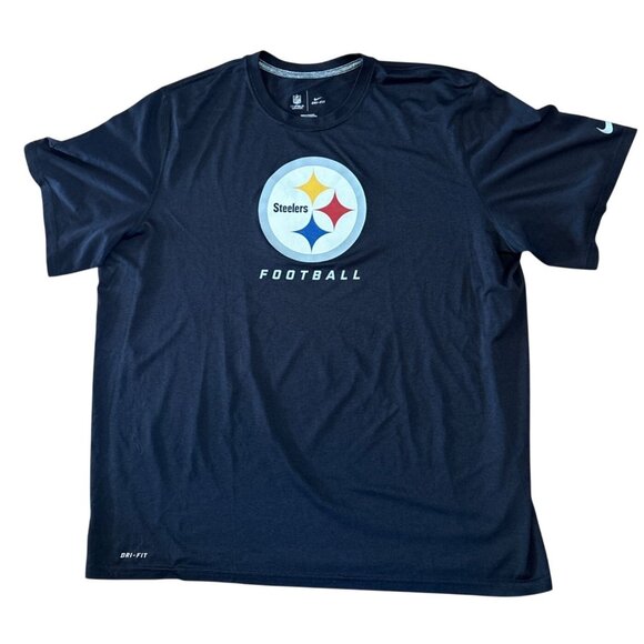 Pittsburgh Steelers Shirt 2XL Black Nike Dri-Fit NFL On Field Apparel Polyester - Picture 1 of 8